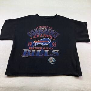 Vintage Buffalo Bills 1993 AFC Champs Super Bowl Cut Off Sweatshirt Size XL